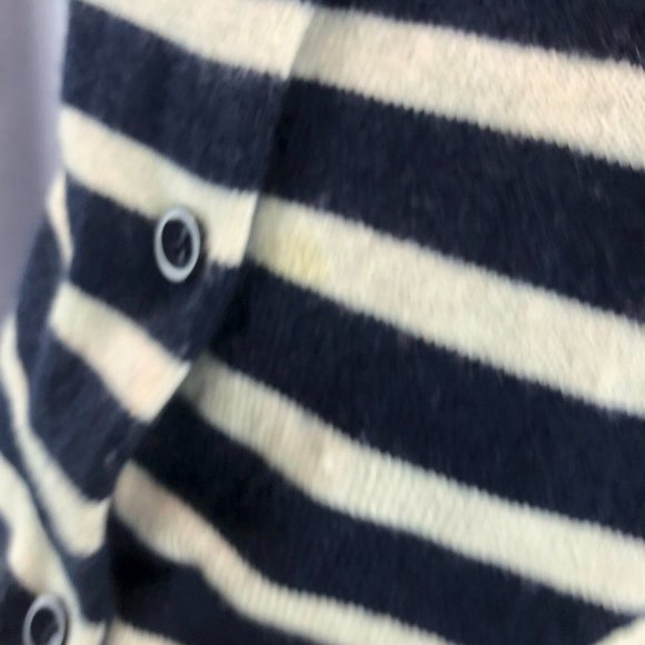 Gap Womens Sz L Navy Blue and White Long Sleeve Sequined Cardigan Button up Swea - Picture 7 of 14